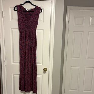 Spense Pink and Black Sleeveless Maxi Dress